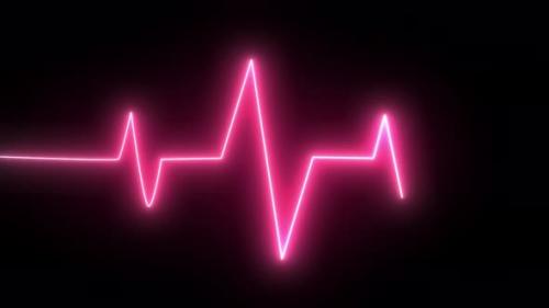 Videohive - Fast rhythm heart beat line symbol colorful neon, Heart beat pulse, NEON heart beat line symbol, EKG - 39612846 - 39612846