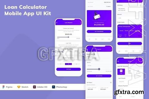 Loan Calculator Mobile App UI Kit RH7AXLG