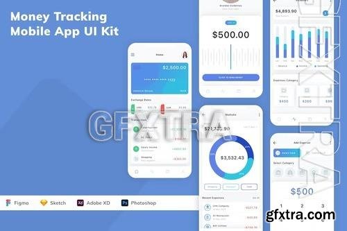 Money Tracking Mobile App UI Kit UV6SBAC