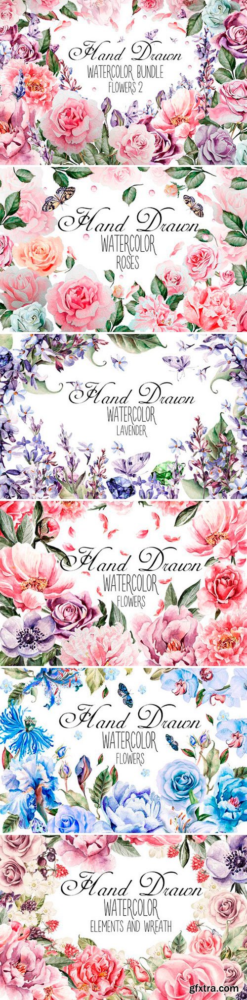 HandDrawn Watercolor Bundle FLOWERS2