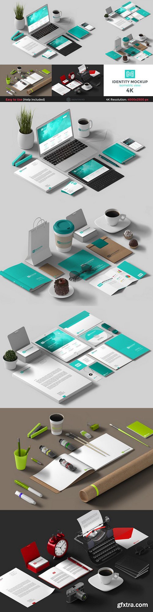 Identity Mockup Isometric view 4K