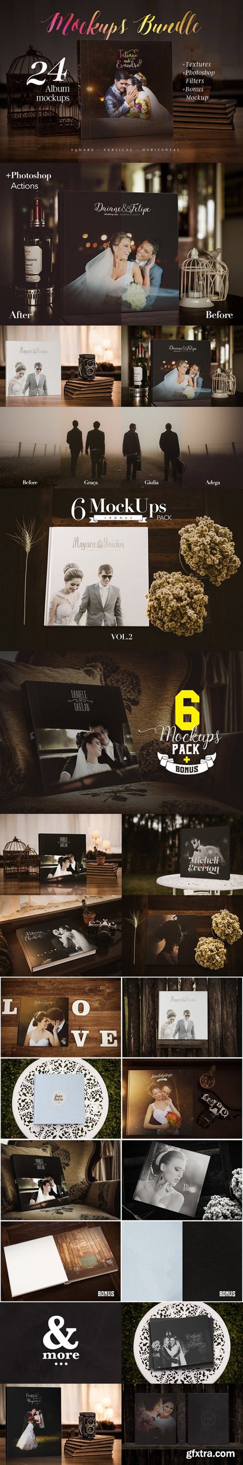 Photography album mockup bundle