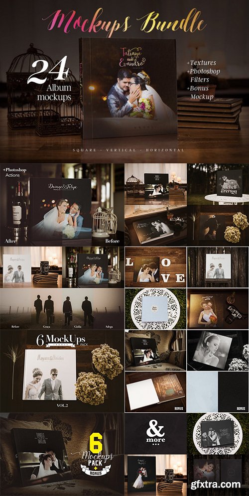 Photography album mockup bundle