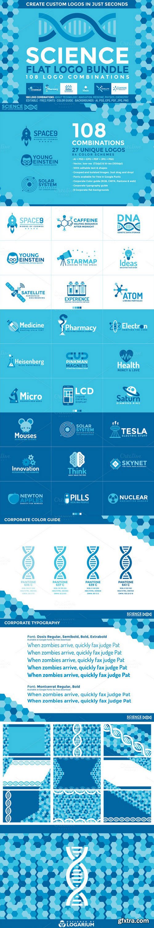 Science: 108 Flat Logos Bundle