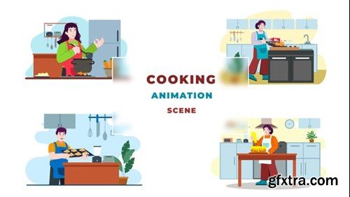 Videohive Cooking Character Animation Scene After Effects Template 39651612