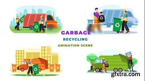 Videohive Garbage Recycling Character Animation Scene After Effects 39651616