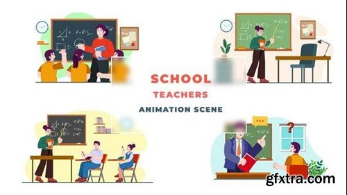 Videohive School Teacher Character Animation  Scene After Effects Template 39652373