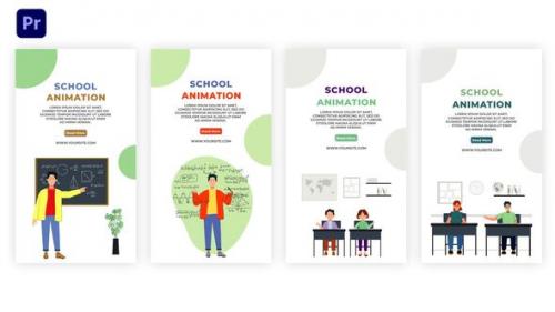 Videohive - School Animation Instagram Story Premier Pro Template - 39423127 - 39423127