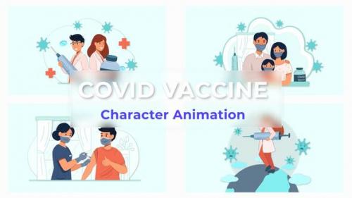 Videohive - Premiere Pro Covid Vaccine Character Animation Scene - 39671928 - 39671928