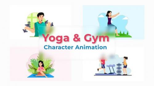 Videohive - Yoga And Gym Good For Health Animation Scene Premiere Pro - 39673074 - 39673074