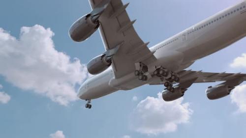 Videohive - Airliner Flying and Landing Indianapolis Indiana - 39652625 - 39652625