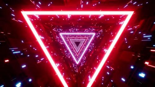 Videohive - Red and Blue Sci Fi Triangle Light Tunnel Vj Loop - 39652858 - 39652858