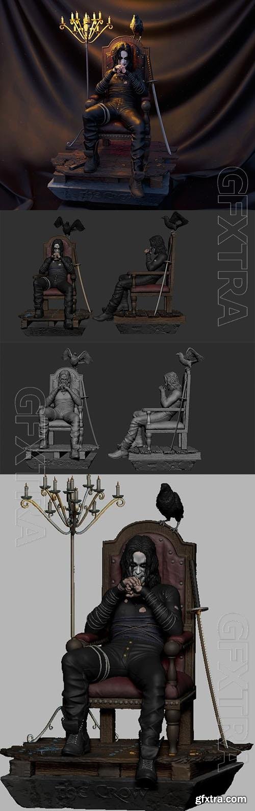 The Crow on Throne 3D Print