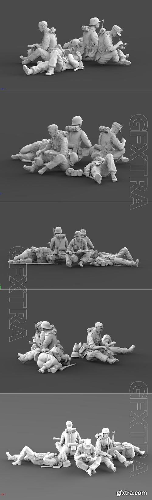 German soldiers rest 3D Print