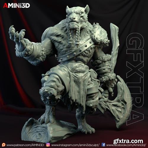 Tabaxi Barbarian Male 3D Print