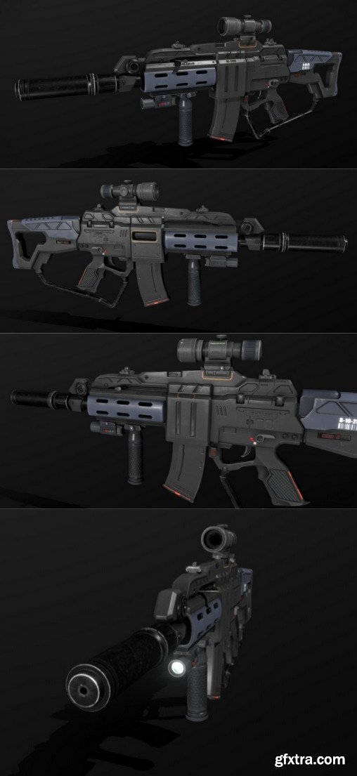 Scifi Rifle MAK223 3D Model