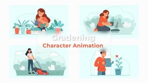 Videohive - Home Gardening Premiere Pro character Animation Scene - 39674740 - 39674740