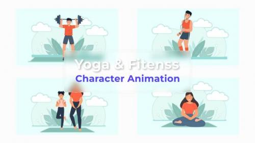 Videohive - Yoga And Fitness For Best Health Character Animation Scene - 39690065 - 39690065