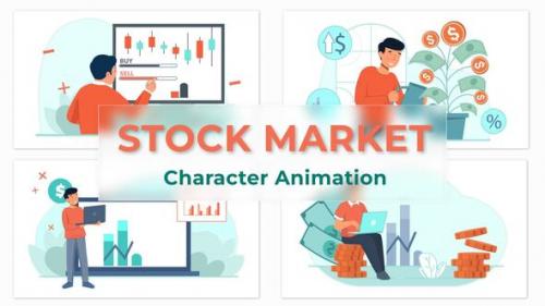 Videohive - Premiere Pro Stock Market Character Animation Scene - 39690759 - 39690759