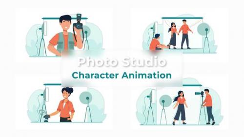 Videohive - Premiere Pro Photo Studio Character Animation Scene - 39690821 - 39690821