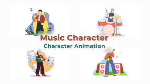 Videohive - Traditional Music Instrument Character Animation Scene - 39691099 - 39691099