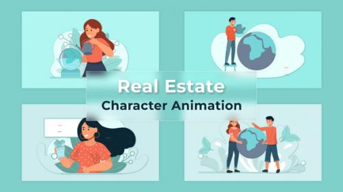 Videohive - Real Estate Agency Character Animation Scene Premiere Pro Template - 39691449 - 39691449
