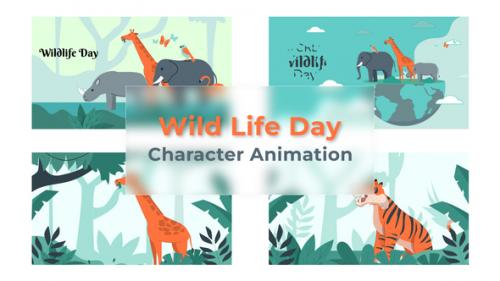 Videohive - Forest Wild Life Day Premiere Pro Character Animation Scene - 39691460 - 39691460