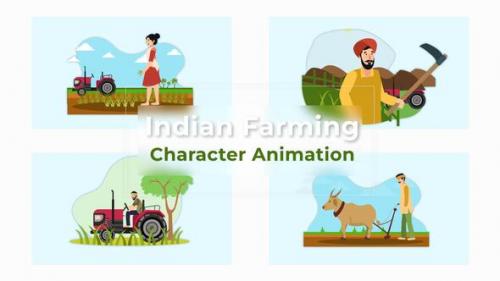 Videohive - Indian Farming Character Animation Scene Premiere Pro Template - 39691541 - 39691541