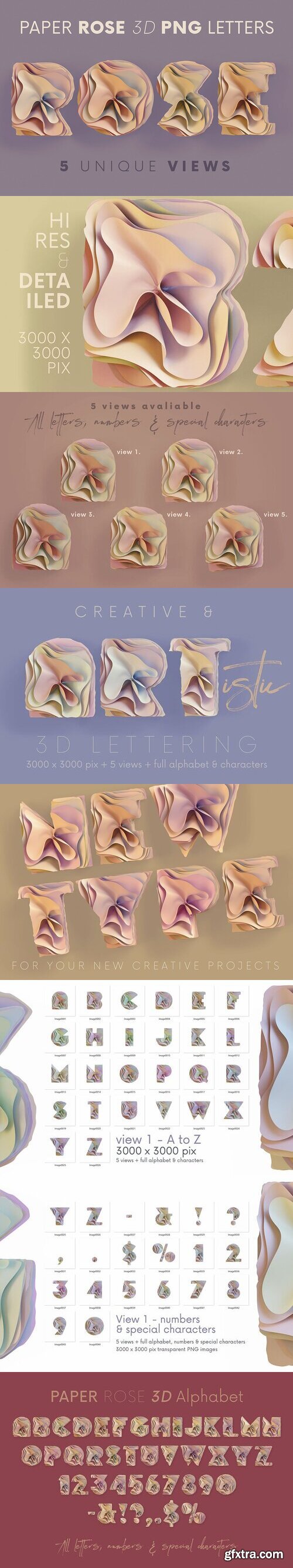 CreativeMarket - Paper Rose - 3D Lettering 7810487