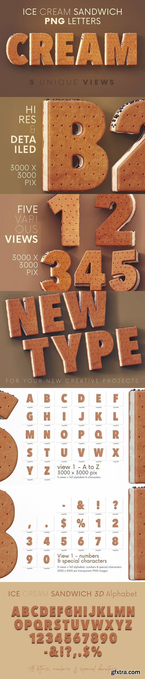 CreativeMarket - Ice Cream Sandwich - 3D Lettering 7546576