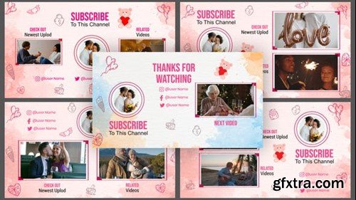 Videohive Happy Moments wishes Valentine Greeting YouTube End Screen 39693721