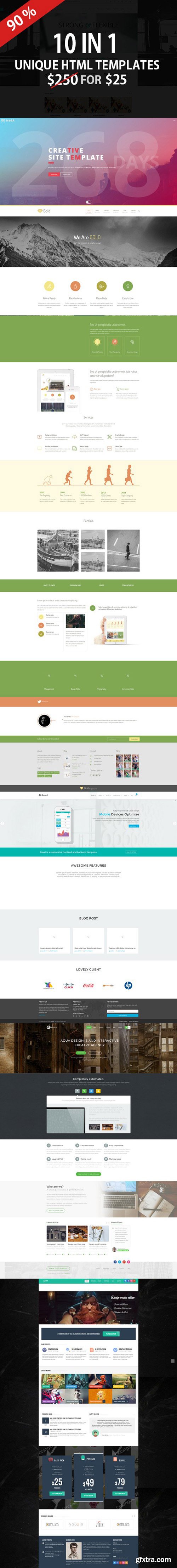 10 Unique HTML Templates Bundle