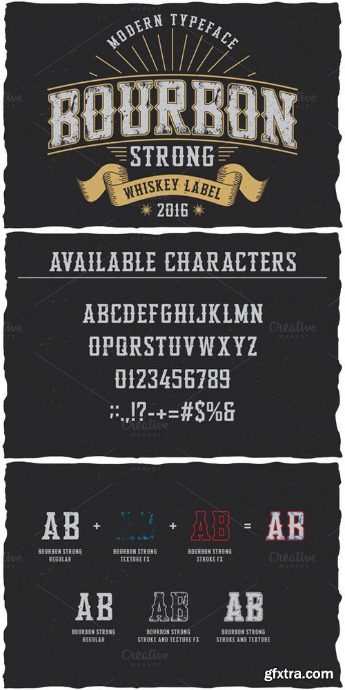 Bourbon Strong label font