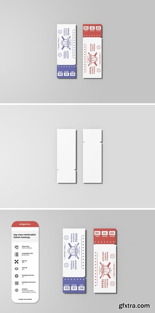 Top View Minimalist Ticket Mockup DGJENZY