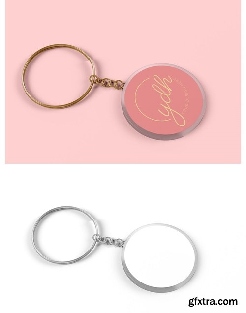 Round Transparent Plastic Keyring and Metal Chain SC6QDA3