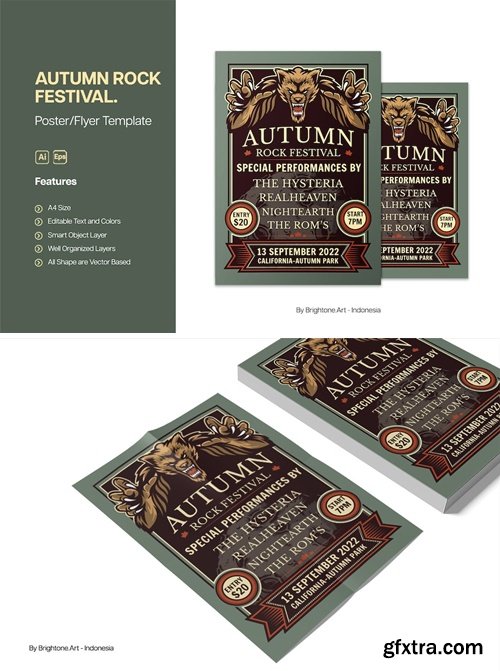 Flyer Poster A4 - Autumn Rock Festival P7Q42JB