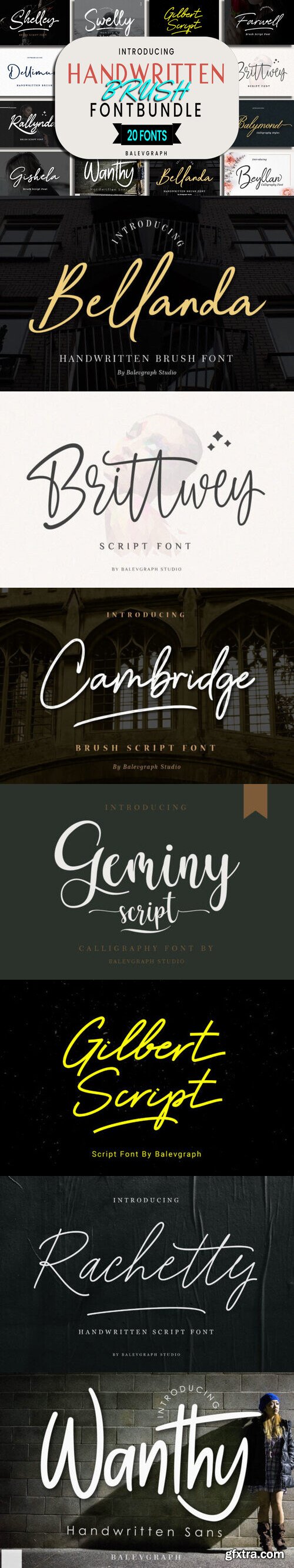 Handwritten Brush Font Bundle vol.1