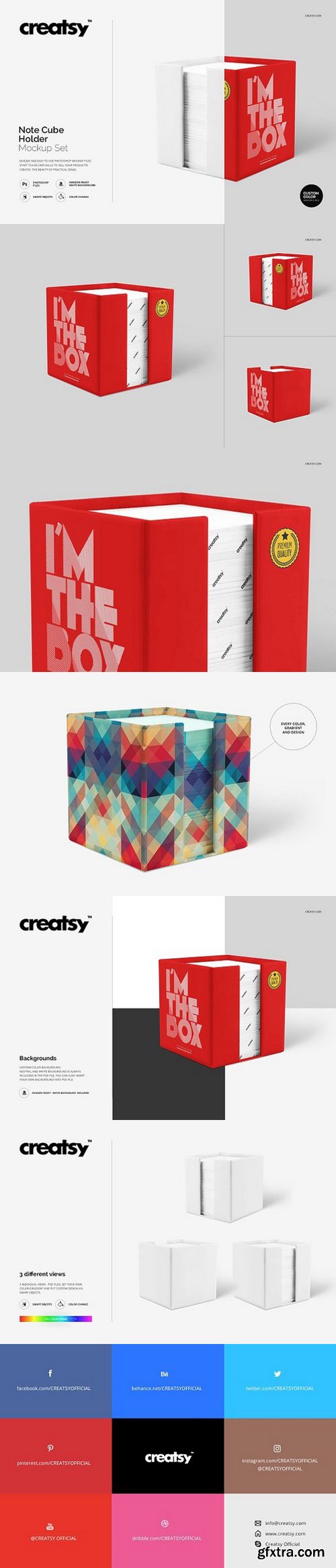 Note Cube Holder Mockup Set