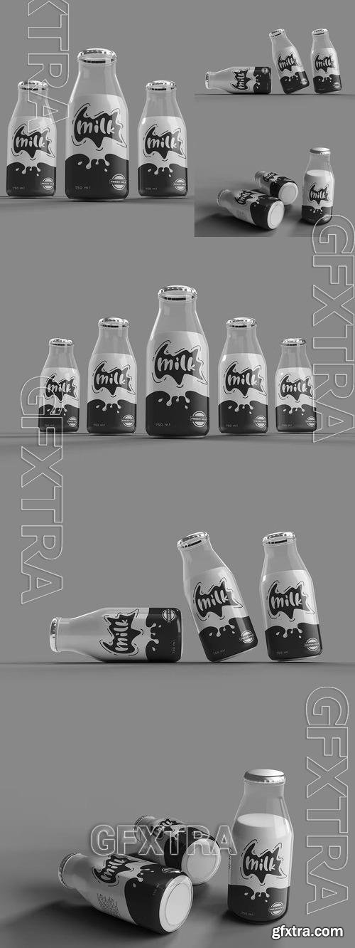 Bundle Milk Bottle Mockup WNWJK4K