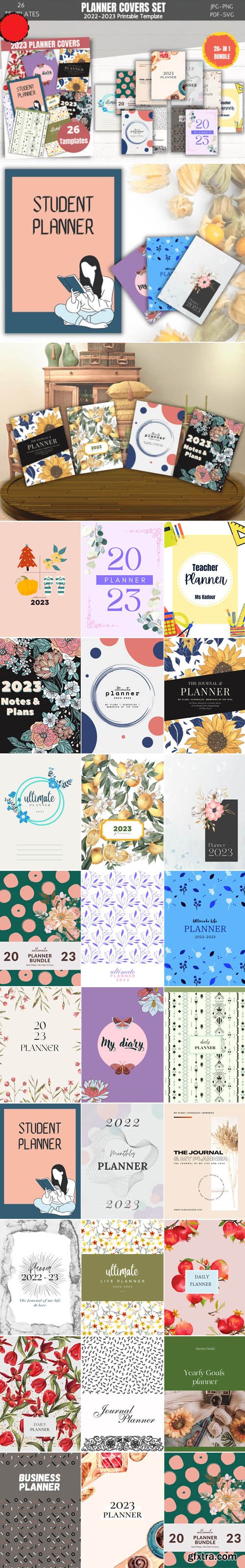 2022 - 2023 Planner Covers Printable Templates