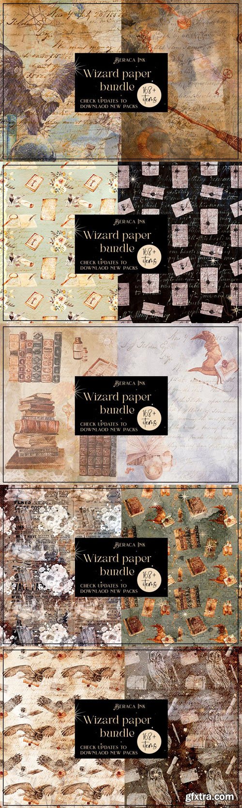 80+ Vintage Wizard Textures Bundle