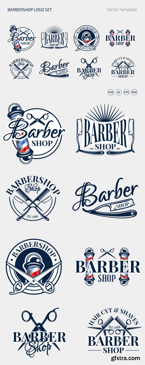 Barbershop Logos Vector Templates