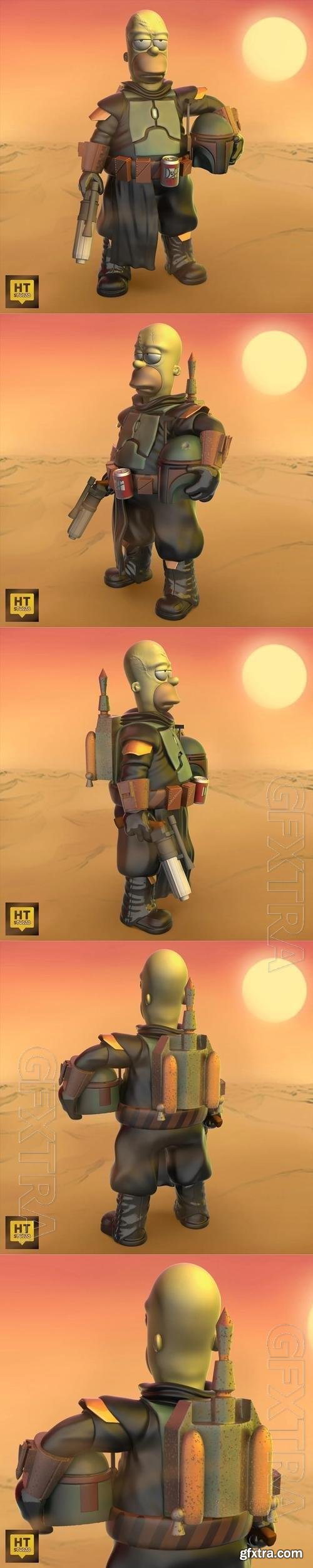 Homer Boba Fett Simpson 3D Print