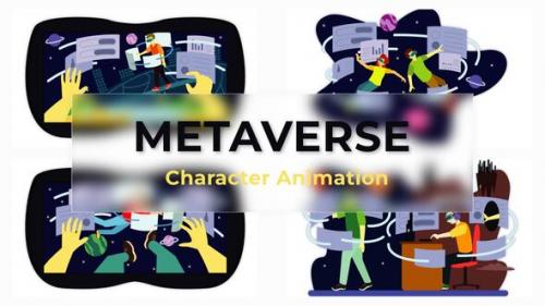 Videohive - VR Goggles Metaverse Character Animation Scene Premiere Pro Pack - 39718645 - 39718645