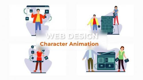 Videohive - Web Design Character Animation Scene Premiere Pro Pack - 39718744 - 39718744