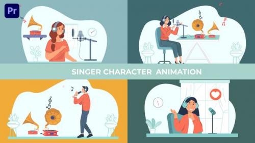 Videohive - Solo Song Singer Character Animation Scene Premiere Pro - 39723316 - 39723316