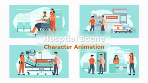 Videohive - Hospital Staff Character Animation Scene Premiere Pro Templates - 39725663 - 39725663