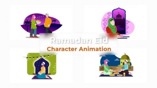 Videohive - Ramdan Eid Celebration Character Animation Scene - 39725811 - 39725811