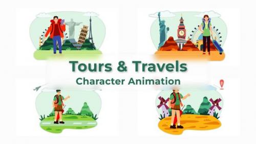 Videohive - Premiere Pro Tours And Travels Character Animation Scene - 39741069 - 39741069