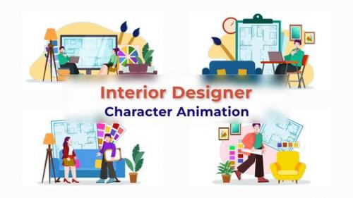 Videohive - Interior Designer Character Animation Scene Premiere Pro Templates - 39741144 - 39741144